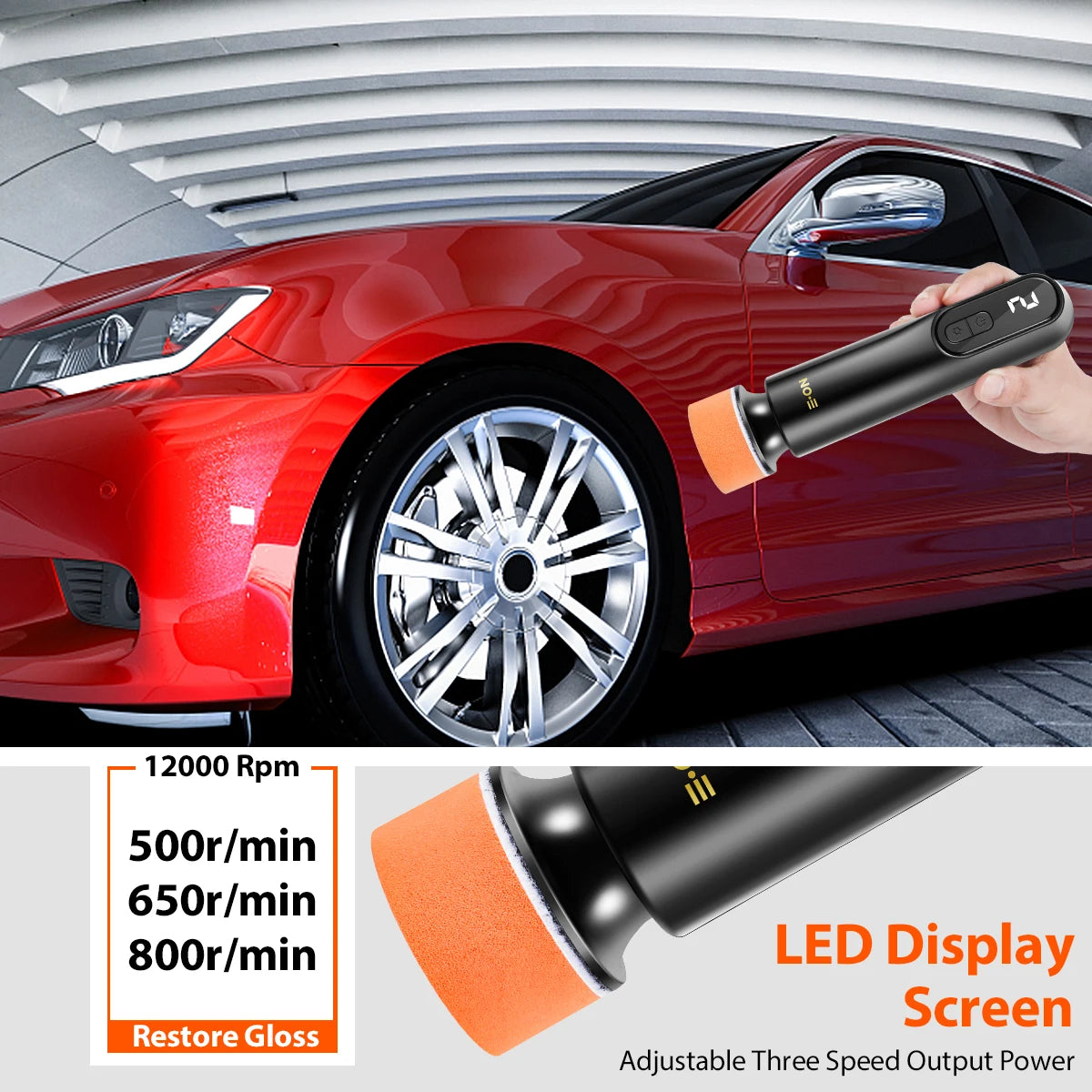 Car Polishing Machine Wireless Electric Polishing Sanding Wax Tool for vehicle Paint alternate view