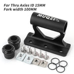 MUQZI Thru Axle Fork Mount Bike Rack | Quick Release Bicycle Carrier for Car Roof Tru lifestyle view