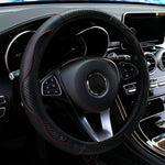 Car Steering Wheel Cover Breathable Anti Slip PU Leather Steering Covers Suitable 37-3 close-up view