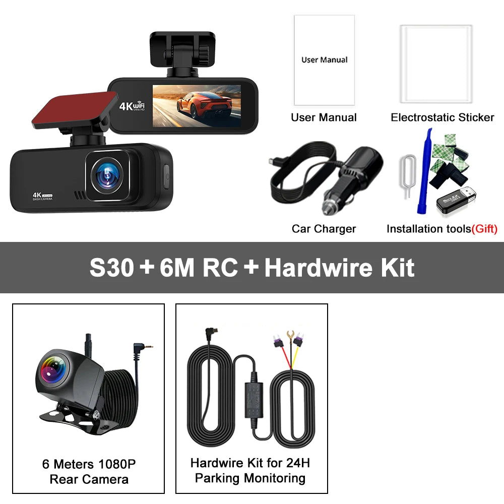 4K Dash Cam WiFi GPS Car DVR | 2160P Drive Recorder close-up view