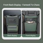 Leather Car Seat Organizer Between Seats Handbag Holder close-up view