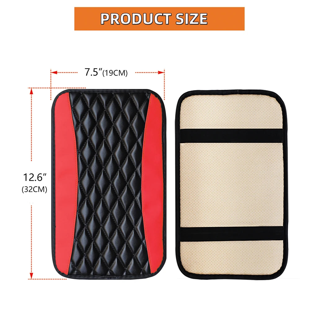 PU leather multi-color three-dimensional embroidered car armrest cushion, center console cushion, car decoration items