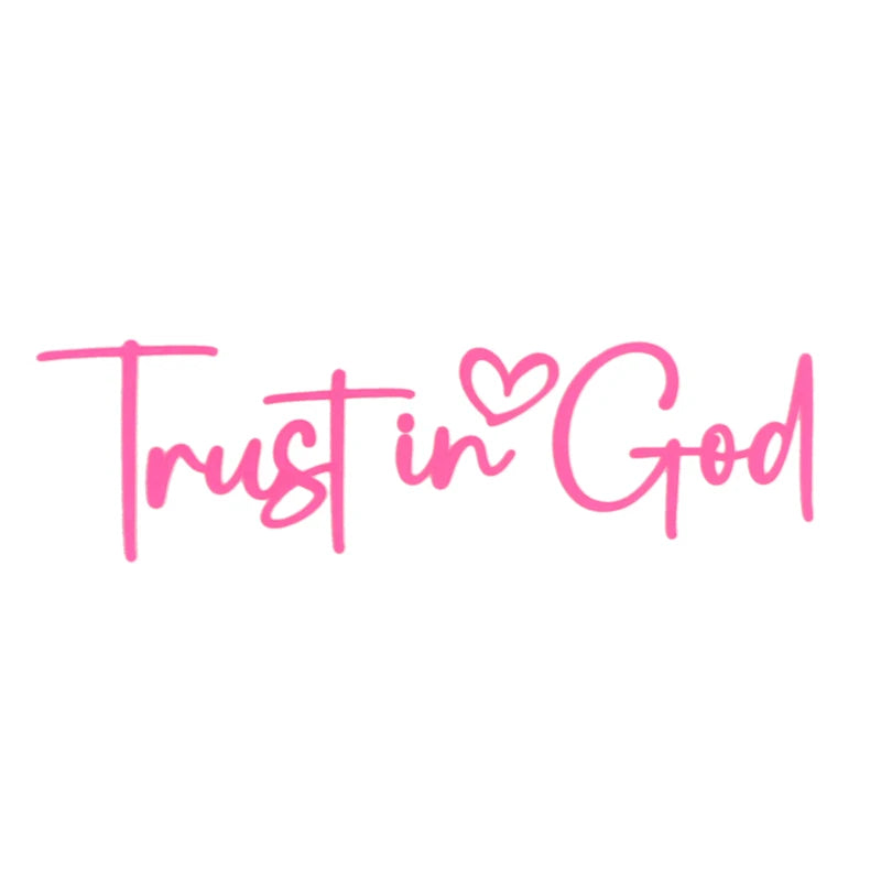 Trust In God Mirror Decal | Car Decals For Women, Christian Faith Vinyl Decal detail view