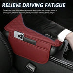 1pc Leather Car Center Console Armrest Cover Pad With 2 Storage Pockets, Universal Automotive Armrest Box Cushion