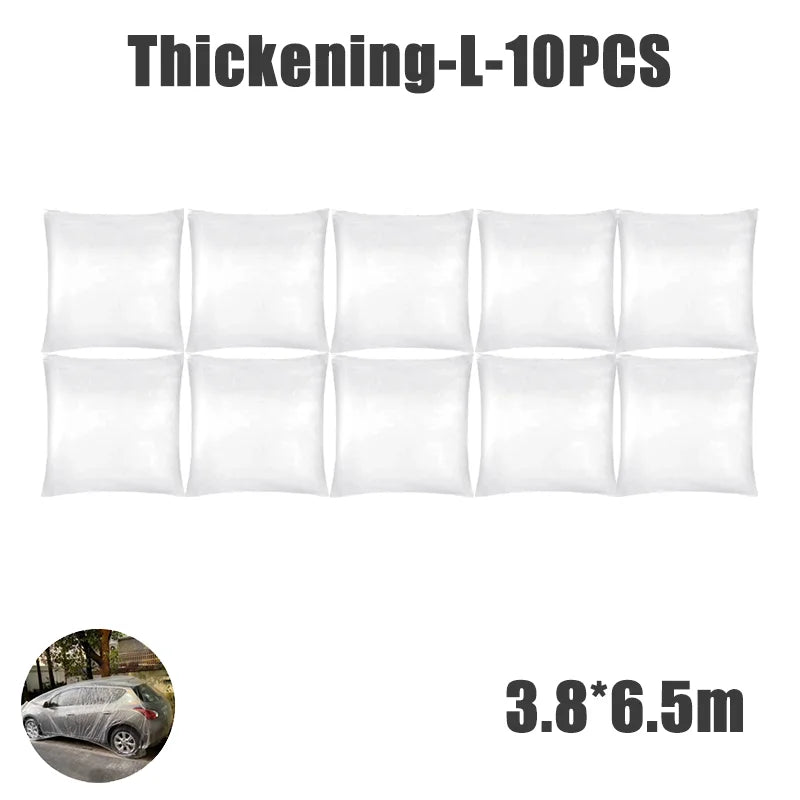 Disposable Transparent Car Cover | Dustproof Rainproof PE Film Protection detail view