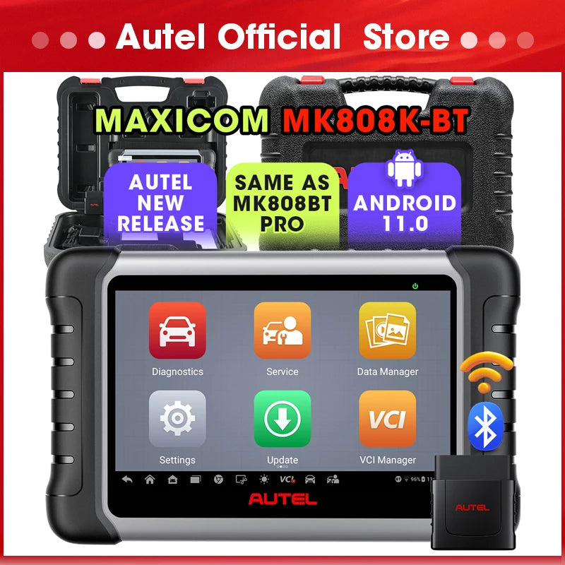 Autel MaxiCOM MK808KBT MK808K BT Bluetooth Car Diagnostic Tools Full Bidirectional OBD2 Scanner Auto Diagnosis PK MK808