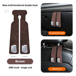 Suede Metal Car Headrest Organizer Hook 20 KG