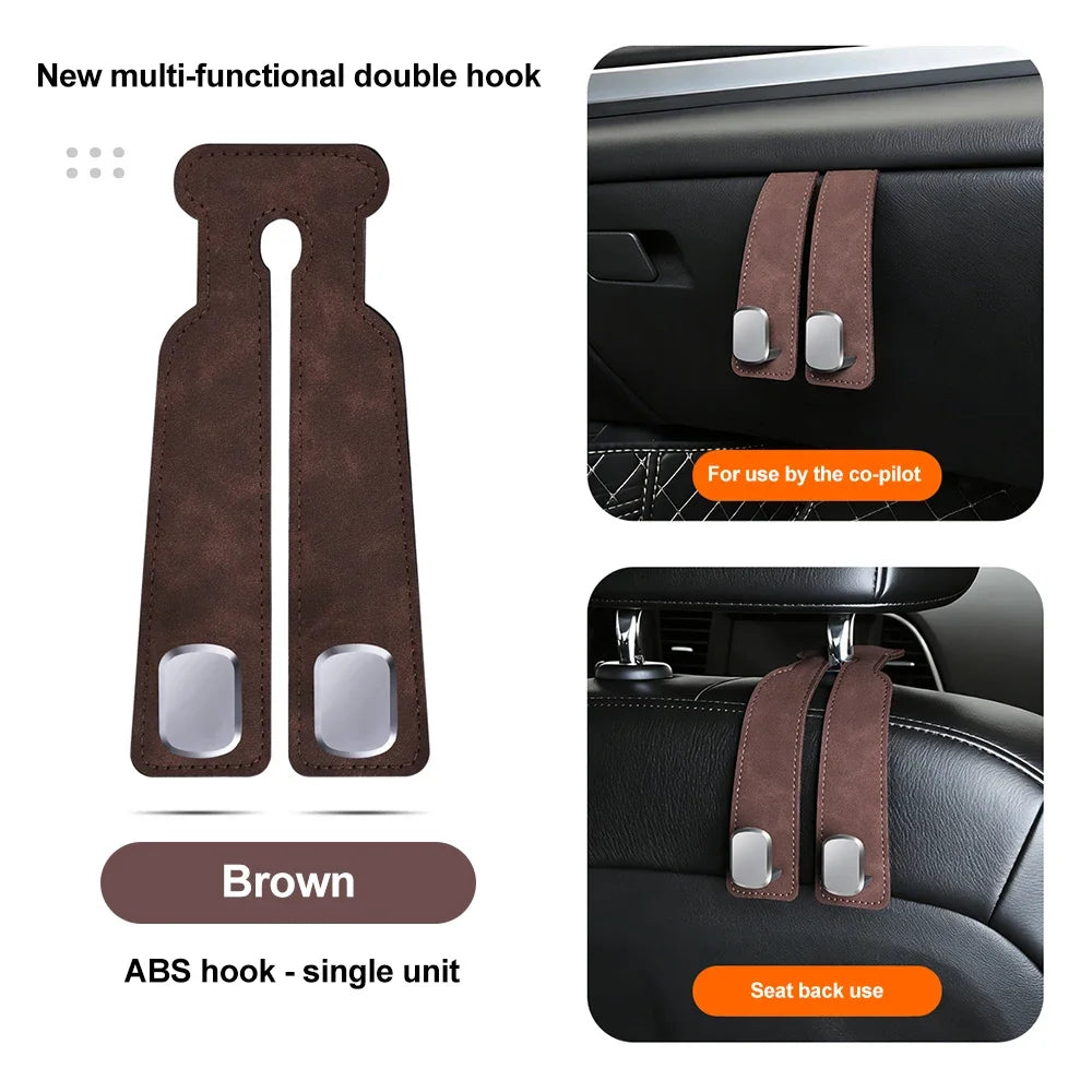 Suede Metal Car Headrest Organizer Hook 20 KG