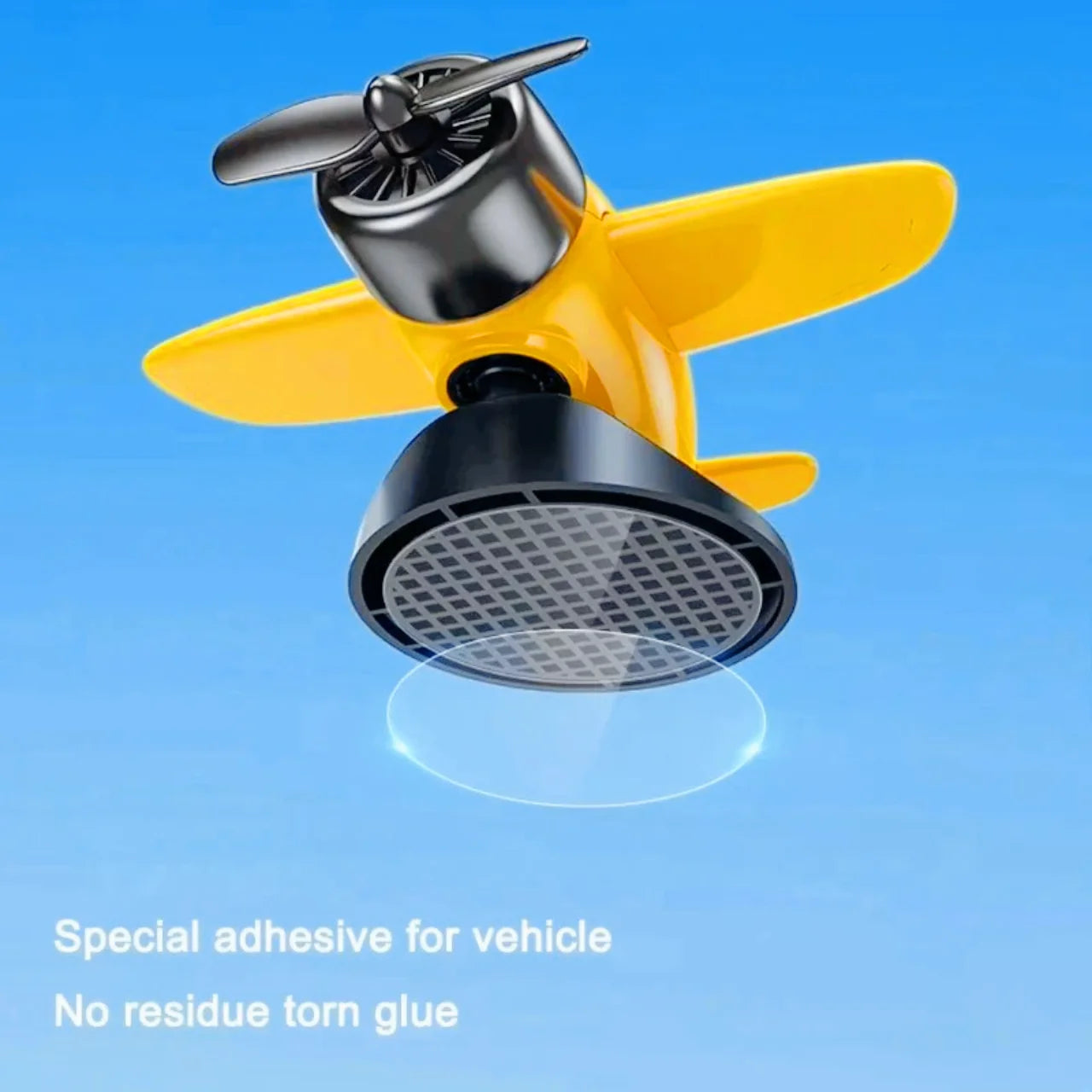Solar Powered Rotating Airplane Car Dashboard Ornament 360° Auto Spin Decor Airplane O close-up view