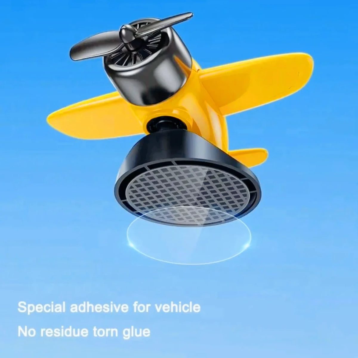 Solar Powered Rotating Airplane Car Dashboard Ornament 360° Auto Spin Decor Airplane O close-up view