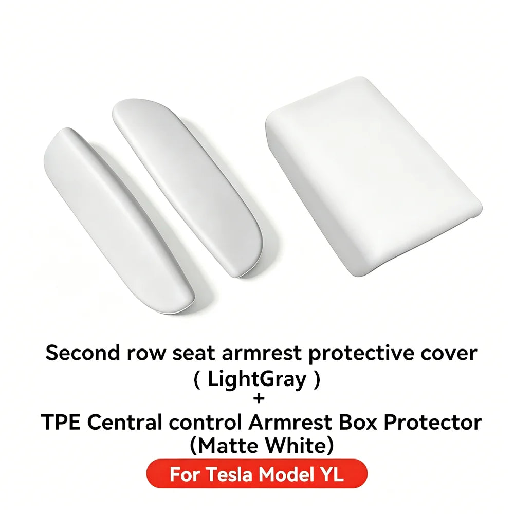 YZ For Tesla New Model YL 2025+ Silicone Second Row Seat Armrest Cover Car Interior Prot detail view