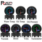 New 52mm 7 Color LED Car Gauge Set | Universal 12V Gauge