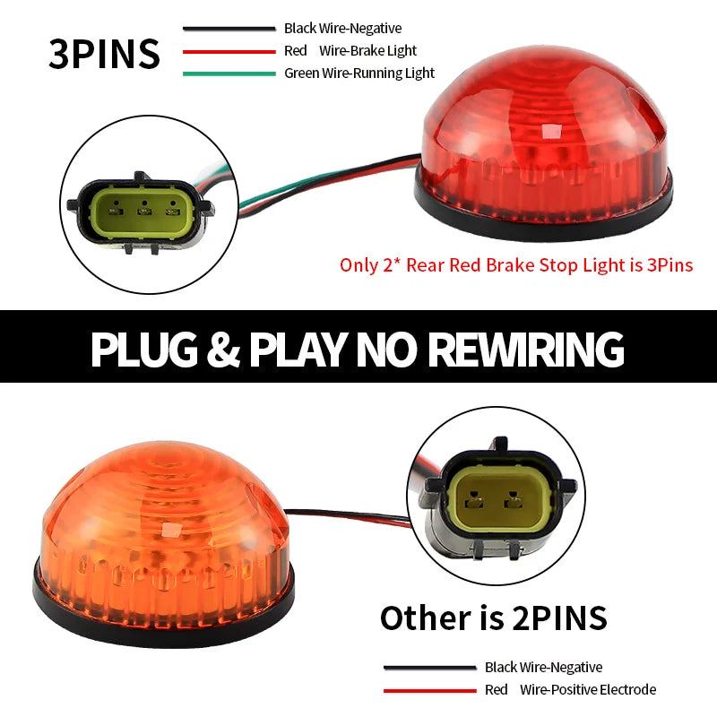 8PCS Front Rear Turn Signal Indicator Light Brake Tail Light For Land Rover Series 2 1 close-up view