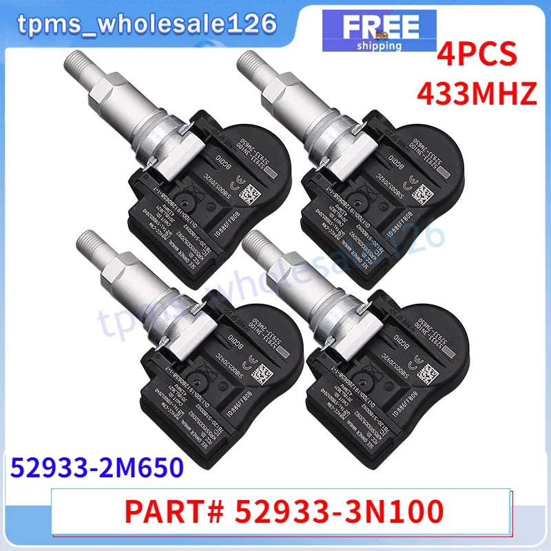 TPMS Tire Pressure Sensor 4PCS 433MHZ for Hyundai Genesis Coupe Santa Fe Kia | GANG additional angle