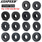 Mud Terrain Rubber Tyres 4PCS 1.0 Inch for 1/18 1/24 Axial SCX24 TRX4M Crawler