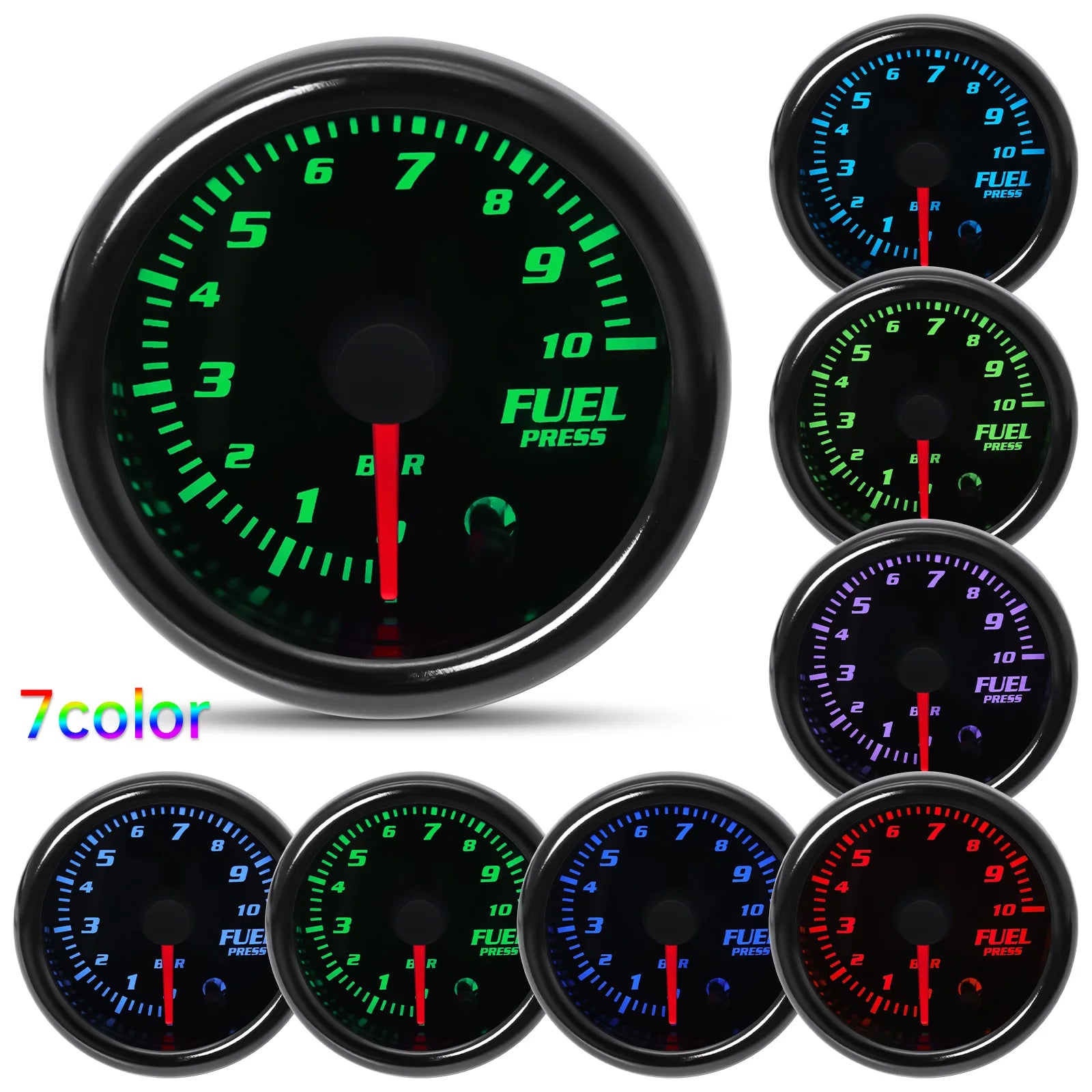 7 Color 2" 52mm Tachometer RPM Meter LED Car Auto Gauge | Universal for Gasoline Moto lifestyle view