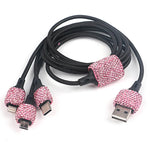New Bling USB Car Charger 5V 2.1A Dual Port Fast Adapter Pink Car Decor Car Styling D lifestyle view
