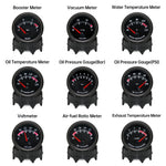 52mm Car Gauge Set | Water Temp Oil Temp Voltmeter Oil Pressure Boost Gauge detail view