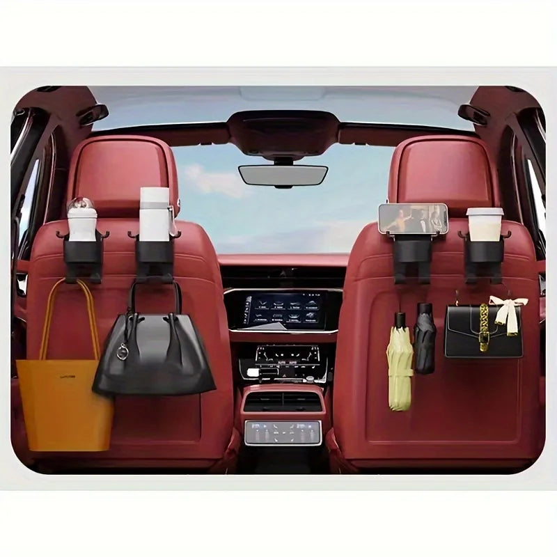 1/2Multifunctional Car Seat Back Storage Rack with Hook Cup Holder Storage Box Sturdy an detail view