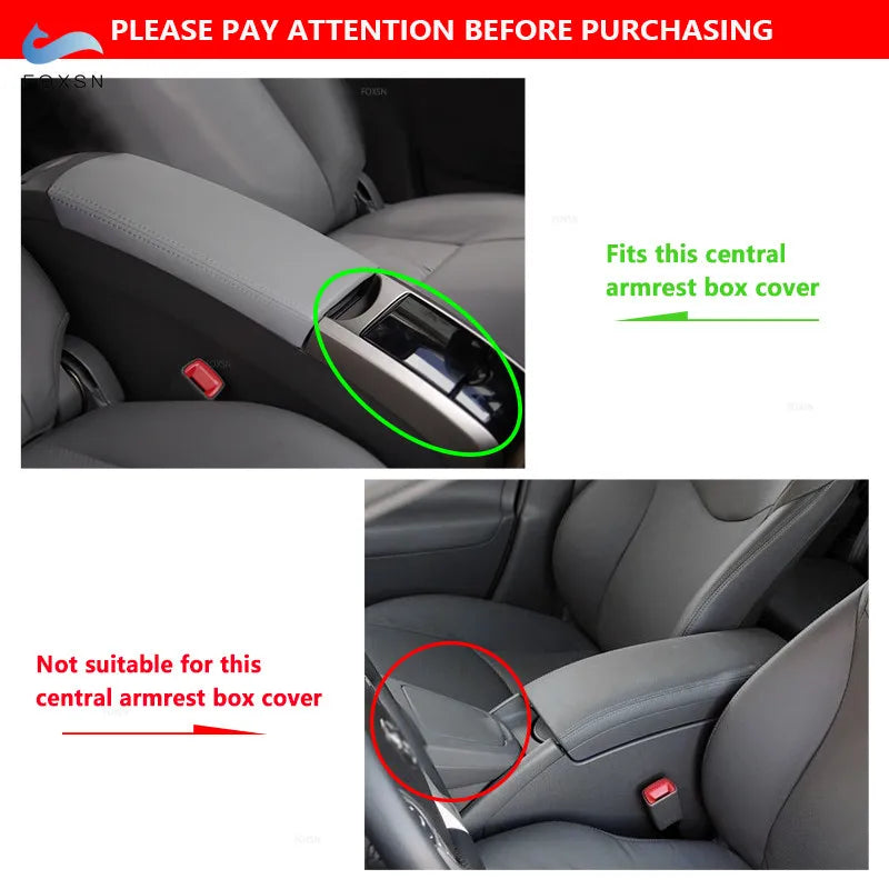 For Toyota Prius 2004 2005 2006 2007 2008 Microfiber Leather Car Styling Center Armrest Console Lid Box Cover Trim