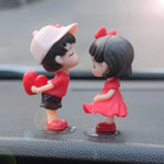 Couple Cute Ornaments for Car, Car Decoration Cute Cartoon Couples Action, Cartoon Car Dashboard Decorations, Cute Lovely Kiss C
