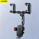 Lcars Car Phone Holder, Car Rearview Mirror Hanging Clamp-On Navigation Recorder Support Bracket, Phone Clip with Adjustable Angle Suitable for All Smartphones