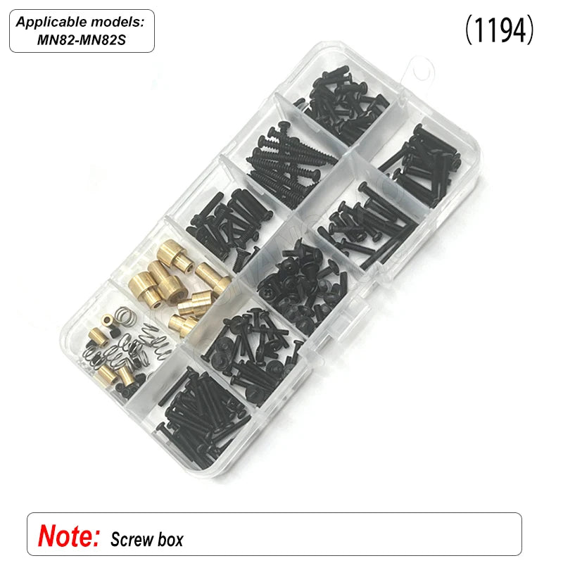 MN Series 82 82S Off-road Vehicle Parts - Metal Upgrade Accessories: Front and Rear Axles, Transmission Shaft, Tie Rods, Frame