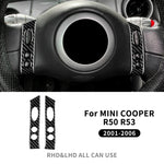 For Mini Cooper Hatch One R50 R53 2001-2006 Steering Wheel Button Sticker Strip Soft C close-up view