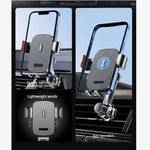 Car Phone Holder with Hook Clip | Universal Automatic Locking Car Vent Mount close-up view