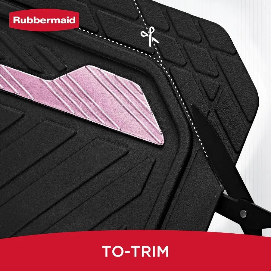 Heavy duty allweather car floor mats with dualtone pink aluminum inserts for universal fit in most SUVs sedans and vans featuri