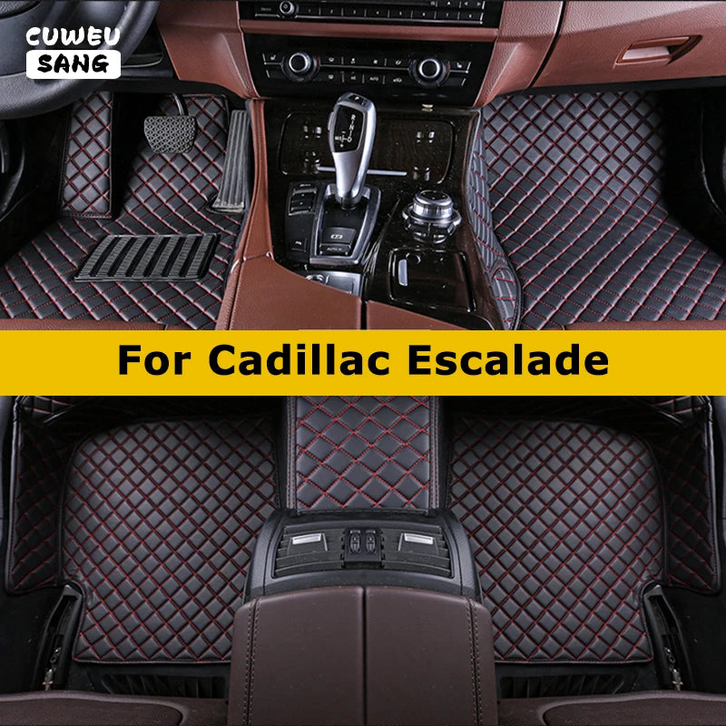 CUWEUSANG Custom Car Floor Mats For Cadillac Escalade Auto Carpets Foot Coche Accessorie