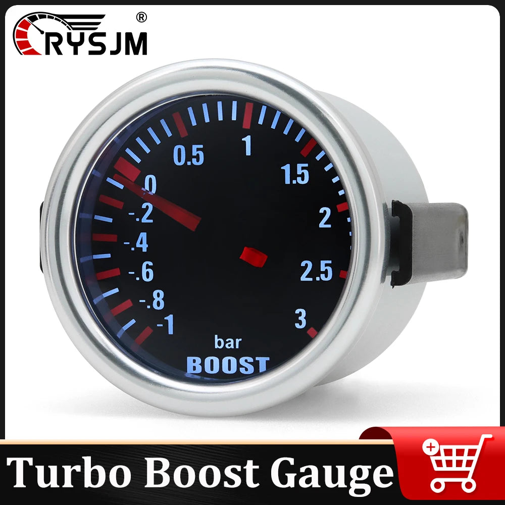 3.0 BAR 2" 52mm Mechanical Turbo Boost Car Gauge | White LED Display
