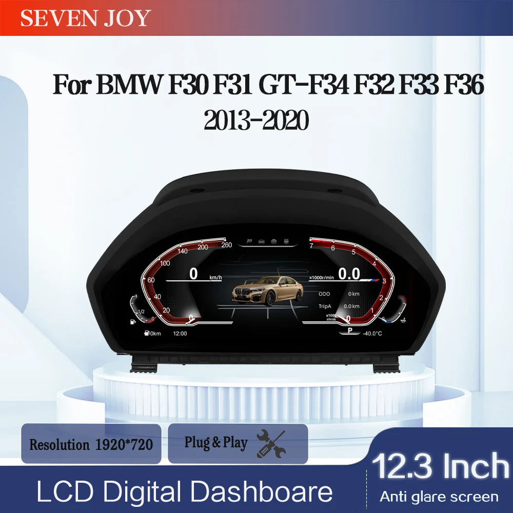 12.3-inch Digital Dashboard for BMW F30 F31 F34 F32 F33 F36 2013-2020 | LCD Instrument Cluster