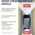 12" Rearview Mirror Dash Cam | 5MP, Dual Lens, Night Vision, Wide Angle additional angle