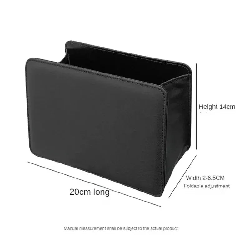 Car Trash Can PU Leather Foldable Seat Back Hanging Car Trash Bin lifestyle view