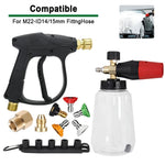 Portable High Pressure Washer Gun Kit | Foam Cannon & M22 Adapter for Car Cleaning
