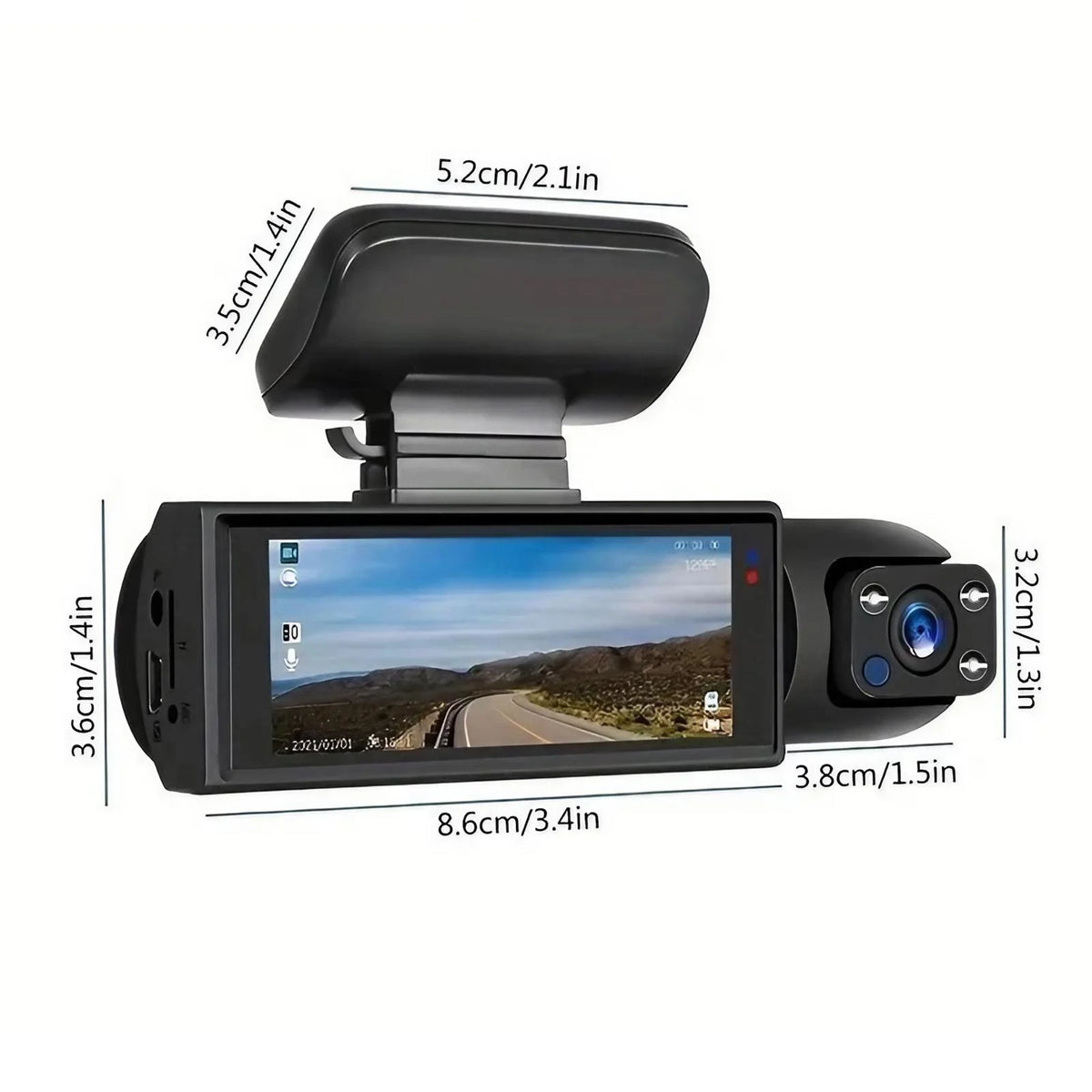 Dual Dash Cam Car Camera Front And Inside 1080P IR Night Vision Dual Lens Vehicle Recorder With G-Sensor Auto Lock 24/7 Parking Monitor Seamless Loop Recording For Rideshare Drivers Security Surveillance System Auto Accessori