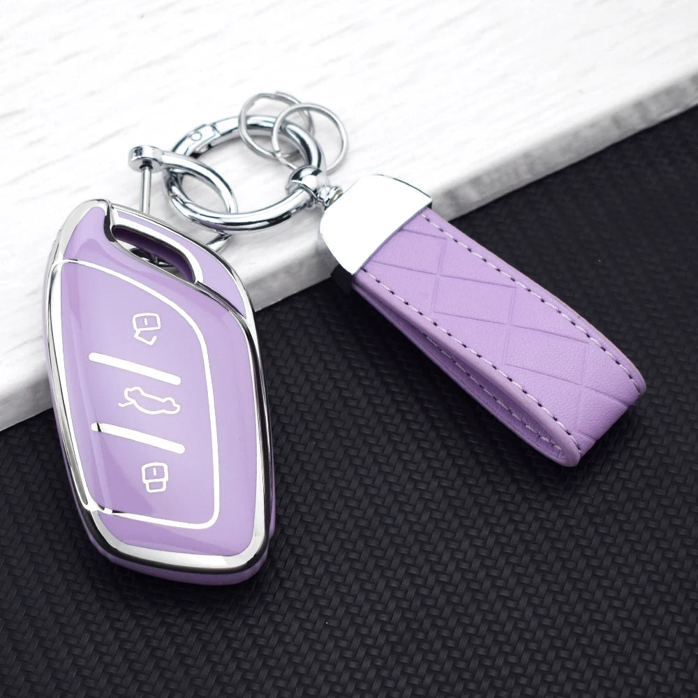 Soft TPU Car Key Case Cover Fob For MG ZS EV MG4 HS EHS MG5 MG6 MG3 MG7 GT ZX For Roe lifestyle view