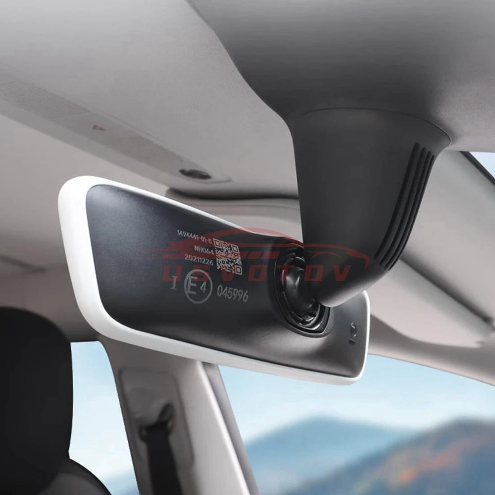 Tesla Rear View Mirror Protector Frame | Silicone Edge Cover for Model 3 Y S X lifestyle view