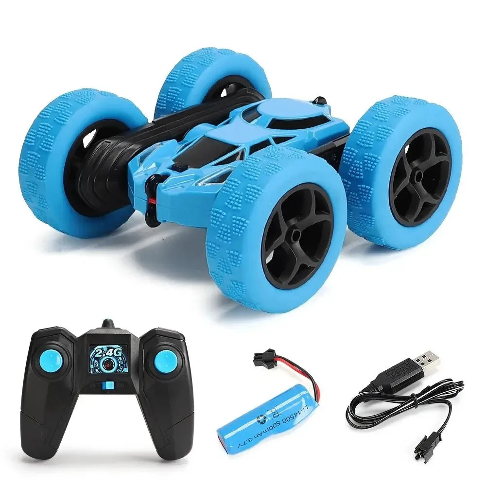 RC Stunt Car Children Double Sided Flip 2.4G Remote Control 360 Deree Rotation Off Roa close-up view