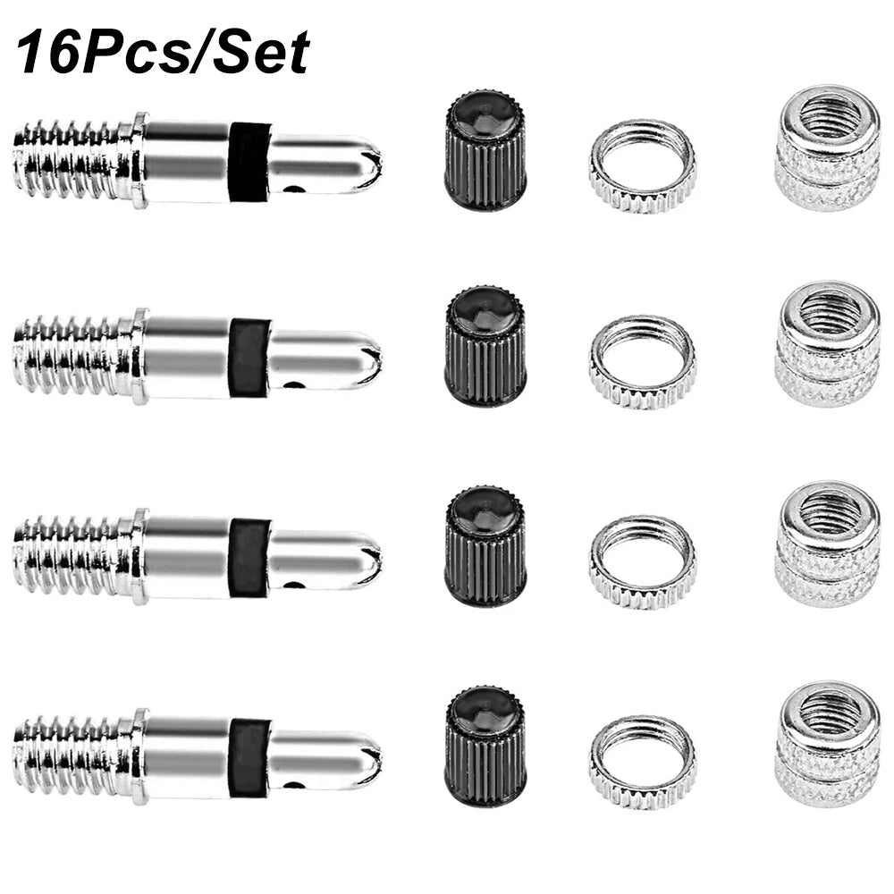 Bike Tire Valve Core Kit | Anti Aging Nickel Plated Brass Valve Stems for Electric Vehic detail view