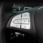 ABS Car Accessories Steering Wheel Buttons Knob Trim Cover Stickers For Mercedes Benz close-up view
