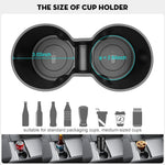 Tesla Cup Holder Insert & Armrest Box Organizer – TPE Center Console Protector for Mod close-up view