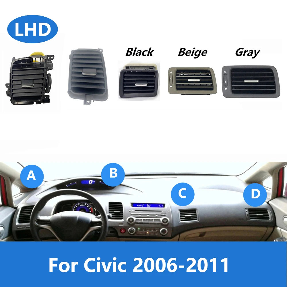 Ruili190 AC Air Conditioner Vent Outlet For HONDA CIVIC 2006 2007 2008 2009 2010 2011 Car Styling Air Conditioning Grille Outlet