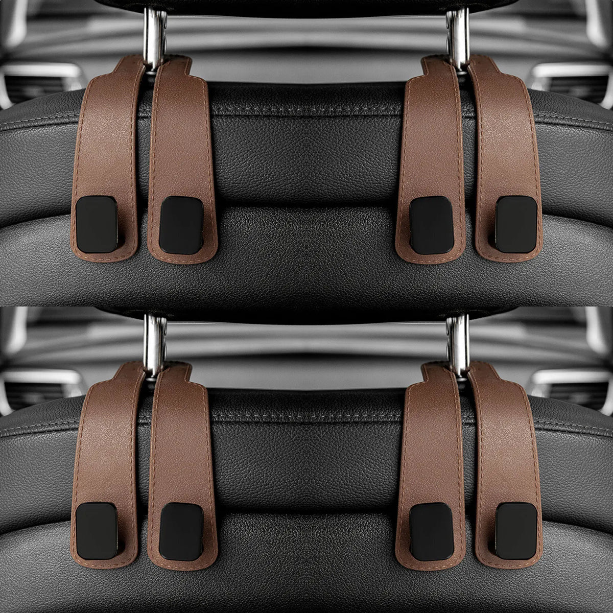 Car Headrest Hooks Hanger for Bags Seat Back Organizer Holder Clips Auto Fastener Hook close-up view
