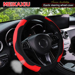 Women's PU Leather Breathable Steering Wheel Cover Car Accessory Suitable for 14.5- additional angle