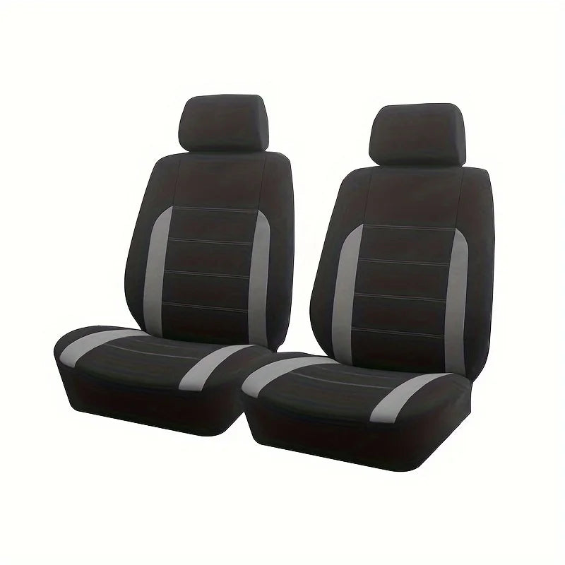 AUTO PLUS Sports Universal Polyester Car Seat Cover Set Fit Most Car Plain Fabric Bico close-up view