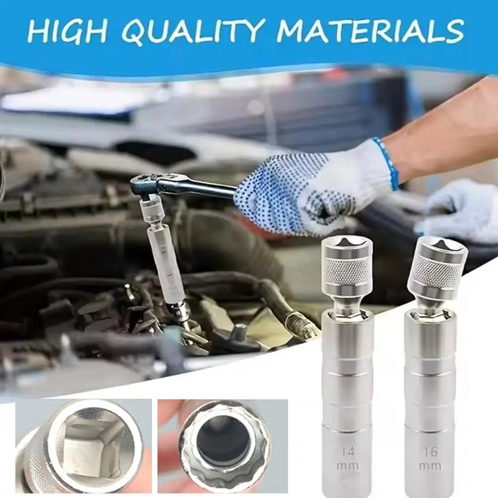 14mm 16mm Spark Plug Socket Wrench Adapter Auto Car Repair Nozzle Spark Plug Disass additional angle
