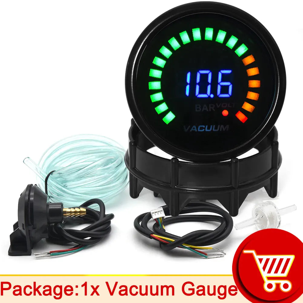 52MM Digital Car Gauge Set with 20 LED Display | Water Temp Oil Pressure Voltmeter AF lifestyle view