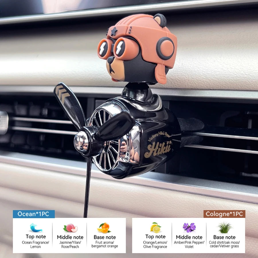 Cool Fun Rotate Plane Captain Shiba Inu Pilot Dog Car Air Freshener | Vent Clip Decorati detail view